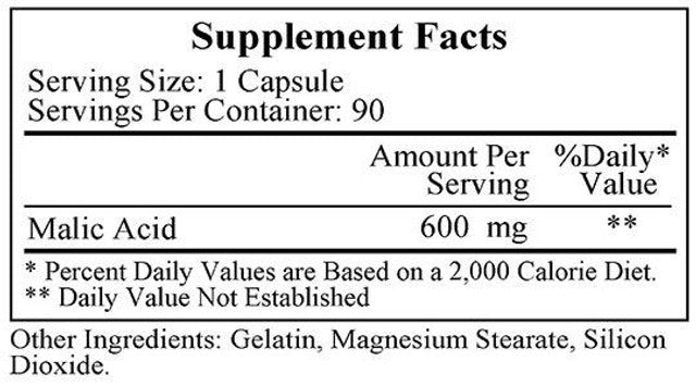 Ácido málico 600 mg