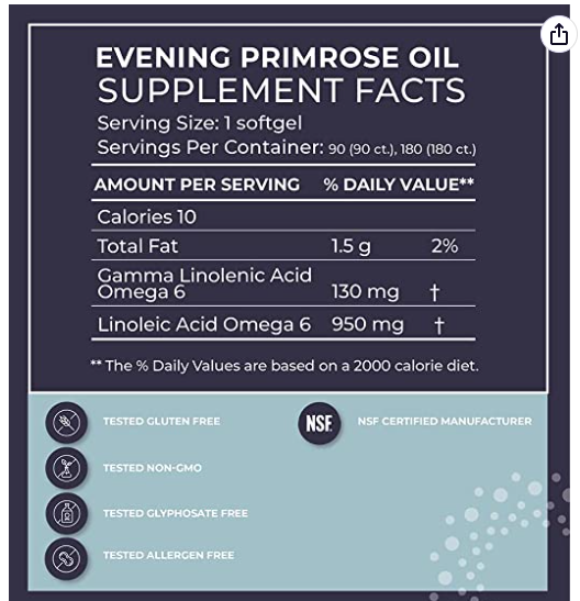 Evening Primrose Oil 180 capsulas